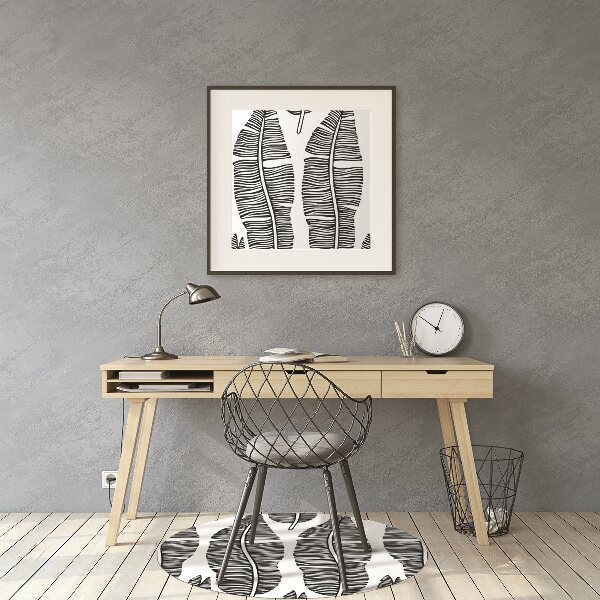 Desk chair mat leaves pattern