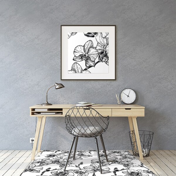 Office chair floor protector orchids