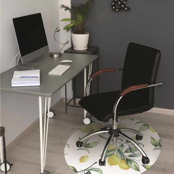 Desk chair mat yellow lemon