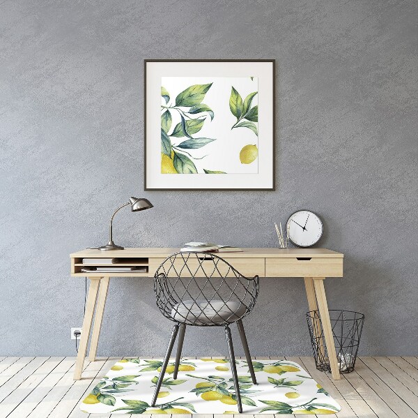 Desk chair mat yellow lemon
