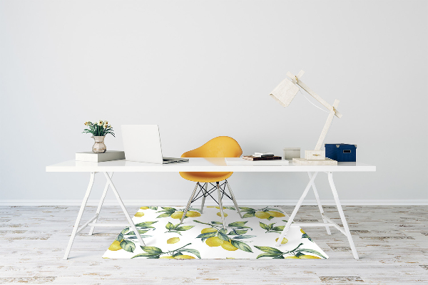 Desk chair mat yellow lemon