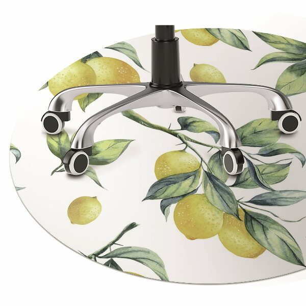 Desk chair mat yellow lemon