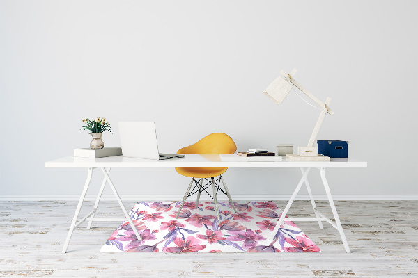 Chair mat floor panels protector pastel flowers