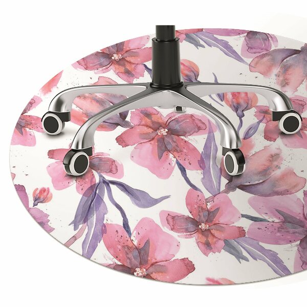 Chair mat floor panels protector pastel flowers