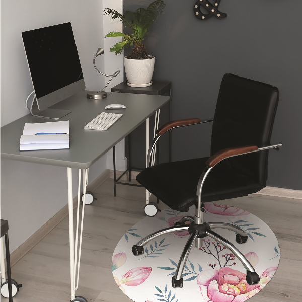 Office chair mat flowers