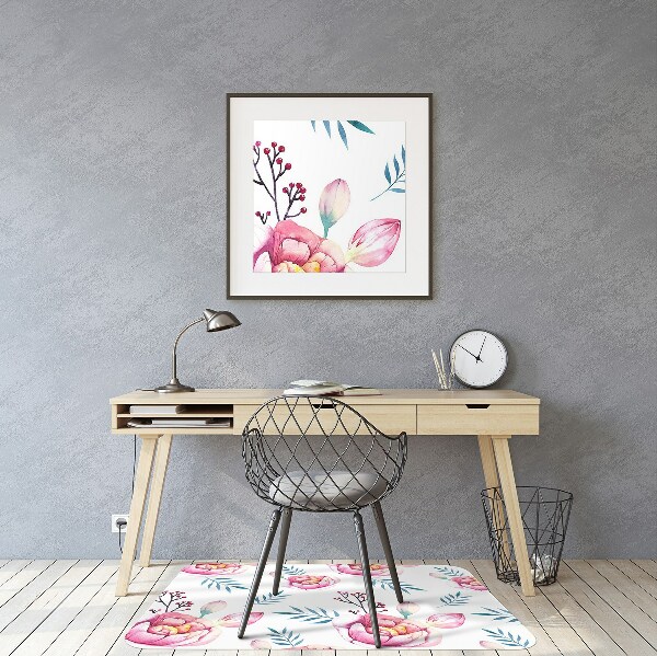 Office chair mat flowers
