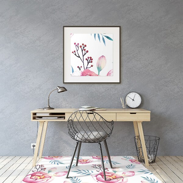 Office chair mat flowers