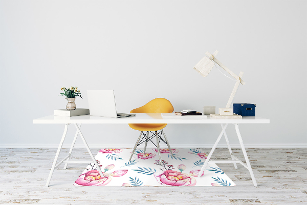 Office chair mat flowers
