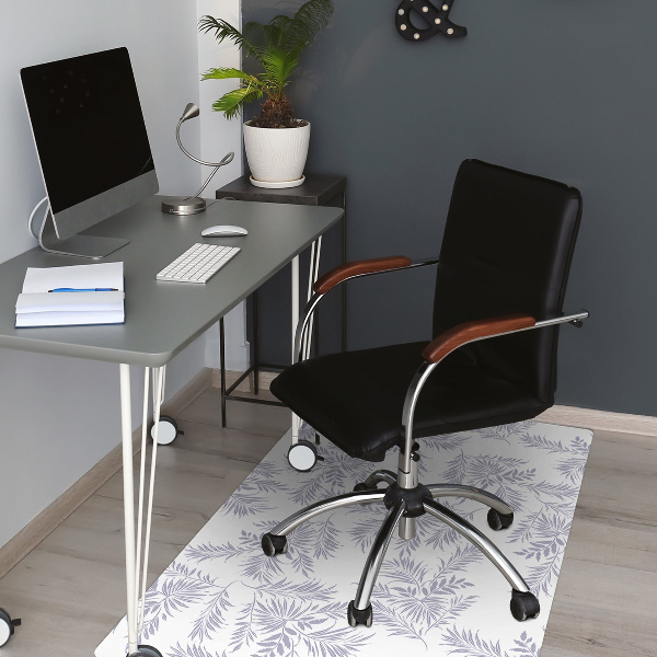 Computer chair mat gray leaves