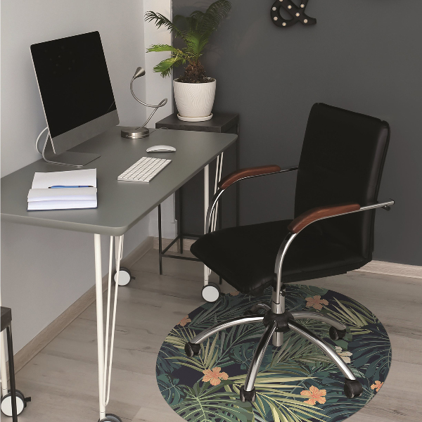 Office chair mat Flowers and leaves