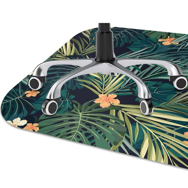 Office chair mat Flowers and leaves