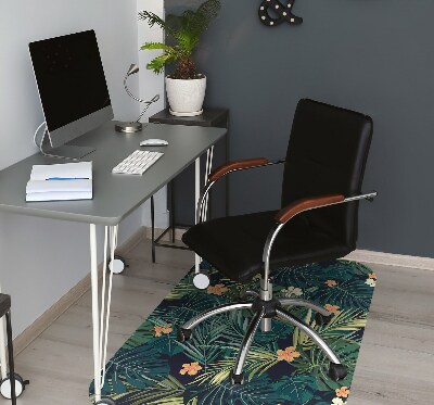 Office chair mat Flowers and leaves