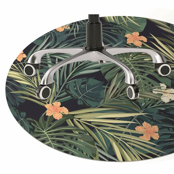 Office chair mat Flowers and leaves