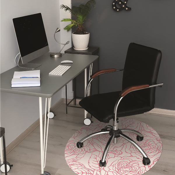 Desk chair mat roses Doodle