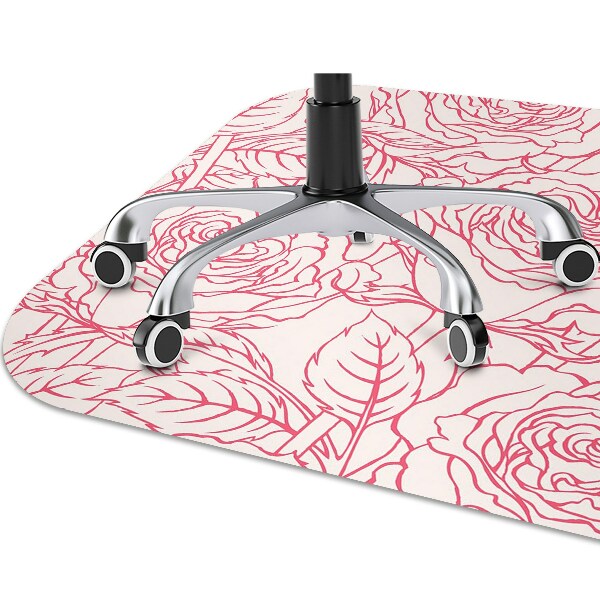 Desk chair mat roses Doodle