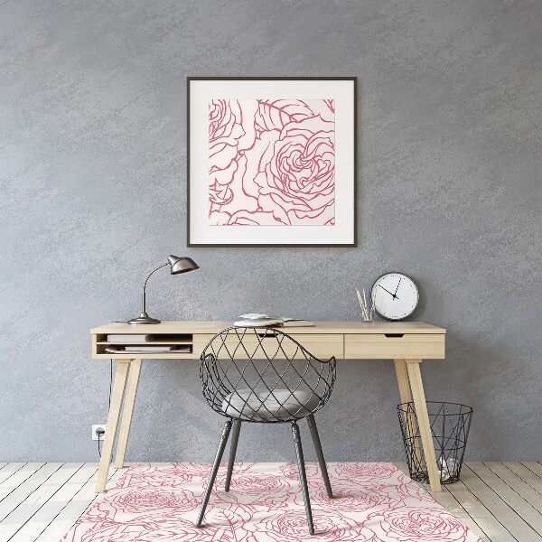 Desk chair mat roses Doodle