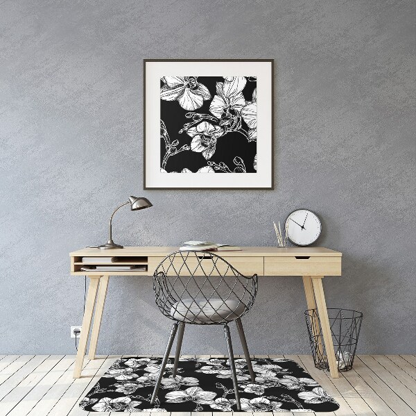 Office chair floor protector flowers negative