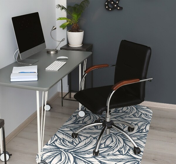 Office chair mat drawn leaves