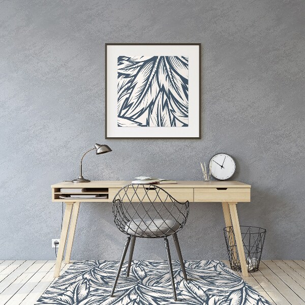Office chair mat drawn leaves