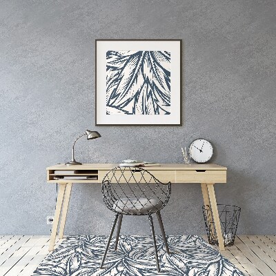 Office chair mat drawn leaves