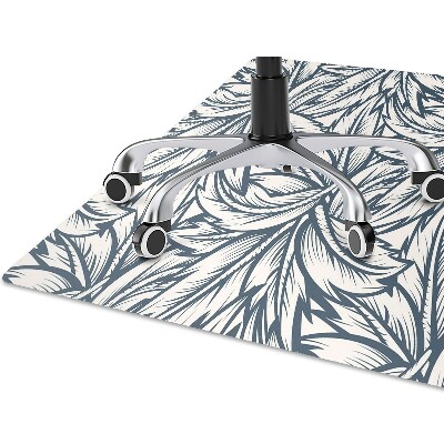 Office chair mat drawn leaves