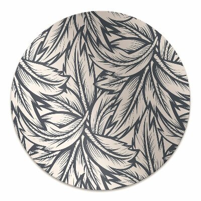 Office chair mat drawn leaves