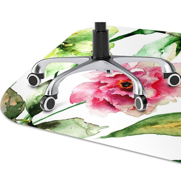 Desk chair mat spring flowers