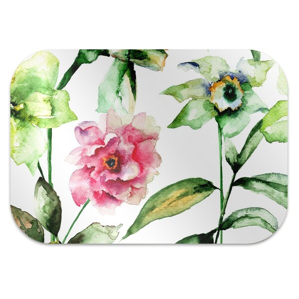 Desk chair mat spring flowers