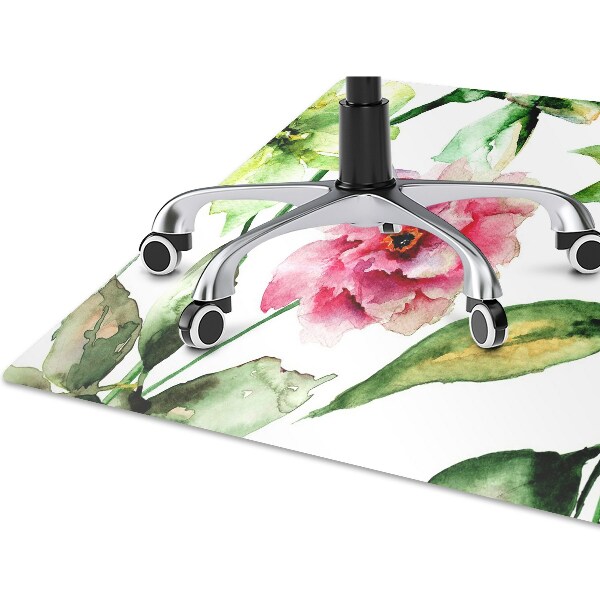 Desk chair mat spring flowers
