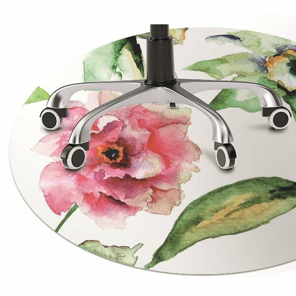 Desk chair mat spring flowers