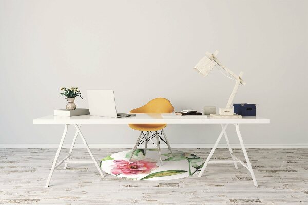 Desk chair mat spring flowers