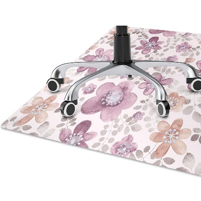 Desk chair mat pink flowers