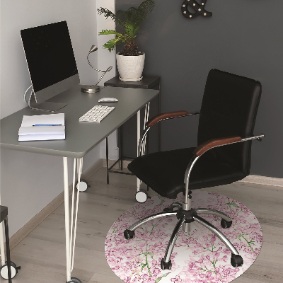 Office chair floor protector lilac flowers