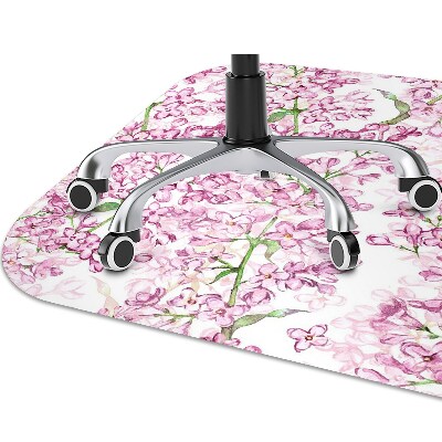 Office chair floor protector lilac flowers