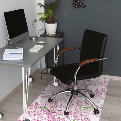 Office chair floor protector lilac flowers