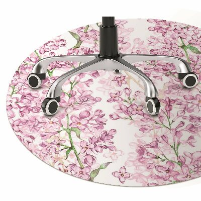 Office chair floor protector lilac flowers