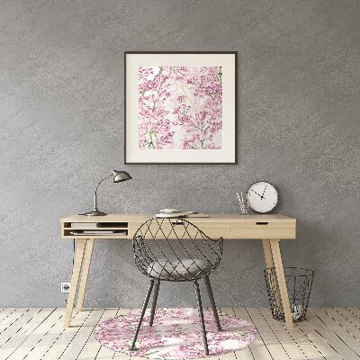 Office chair floor protector lilac flowers