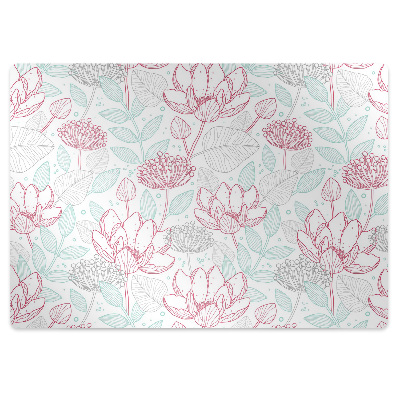 Office chair mat contours flowers