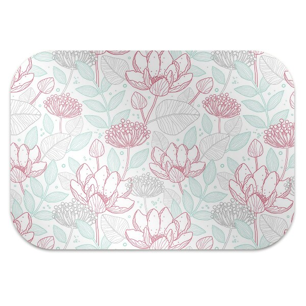 Office chair mat contours flowers