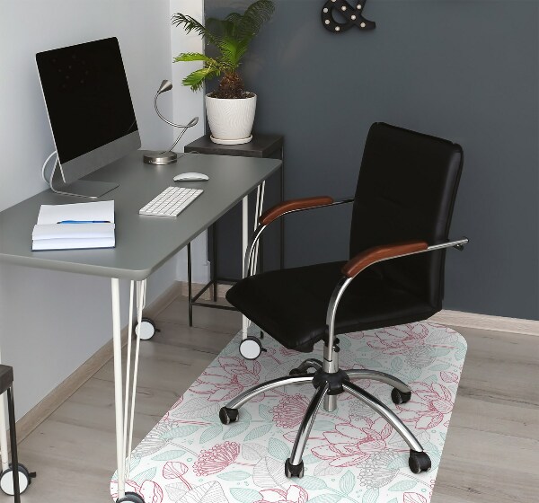 Office chair mat contours flowers