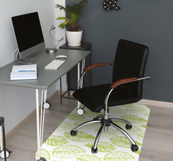 Office chair floor protector Green leaves