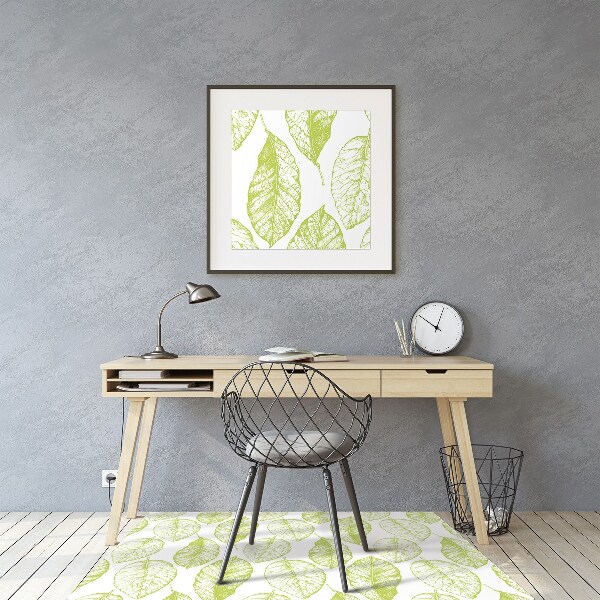 Office chair floor protector Green leaves