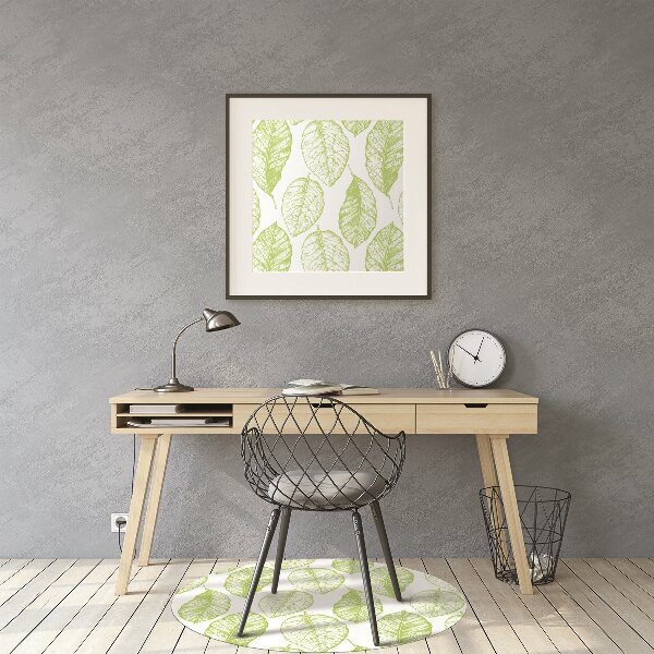 Office chair floor protector Green leaves