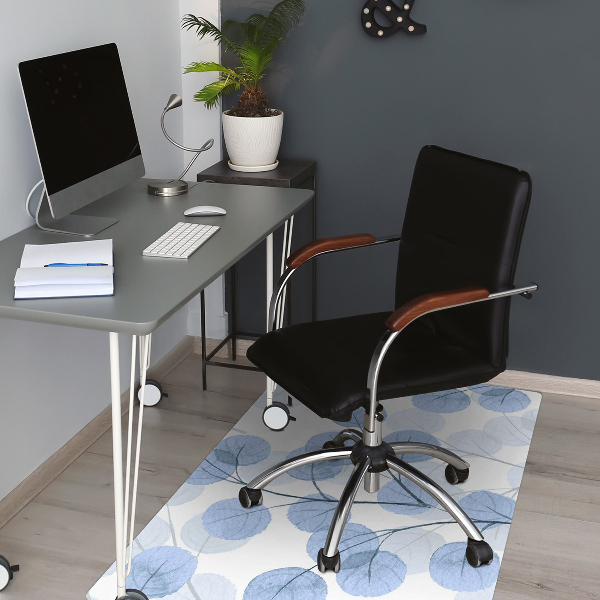 Chair mat floor panels protector Branches with leaves