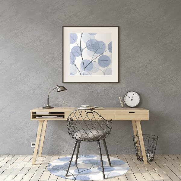 Chair mat floor panels protector Branches with leaves