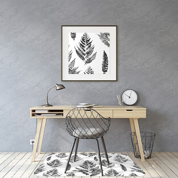 Office chair mat imprints of ferns