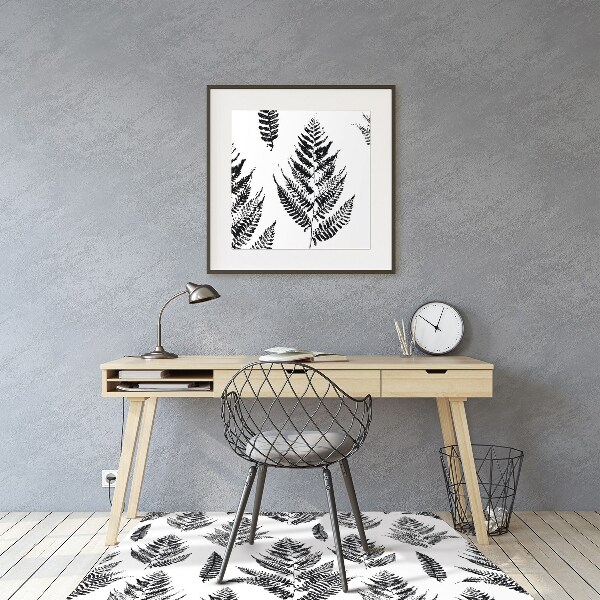 Office chair mat imprints of ferns