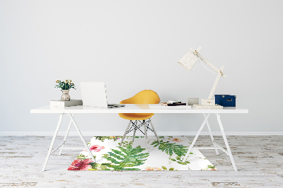 Office chair mat Leaves and flowers