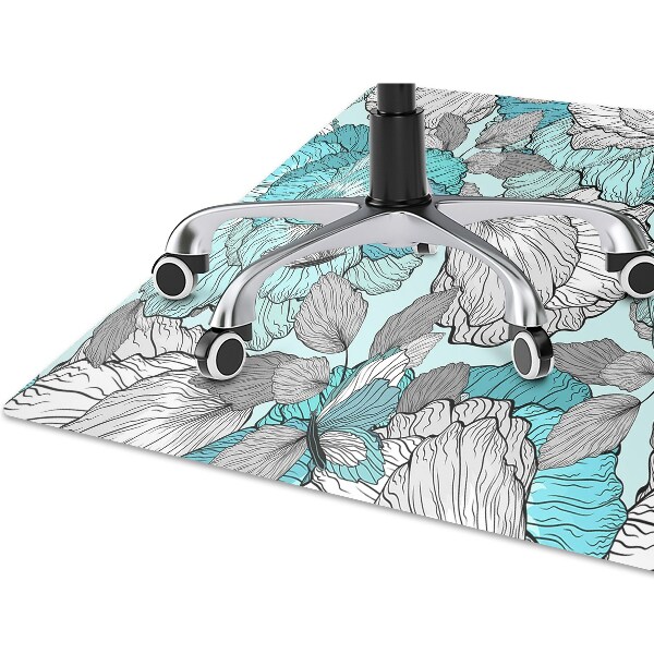 Desk chair mat flowers Doodle