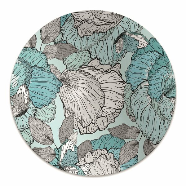Desk chair mat flowers Doodle